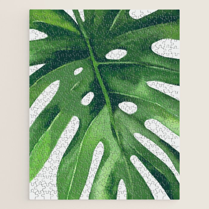 monstera puzzle Monstera Leaf Jigsaw Puzzle – Society6