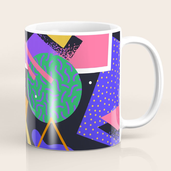 90s coffee mug Colorful retro 90s abstract memphis shape pattern Coffee Mug – Society6