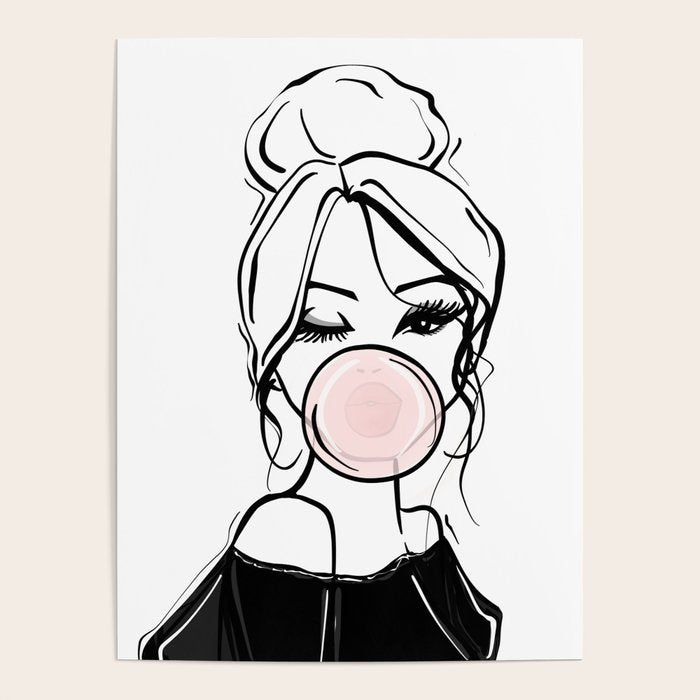 Bubble Gum Wink Poster – Society6