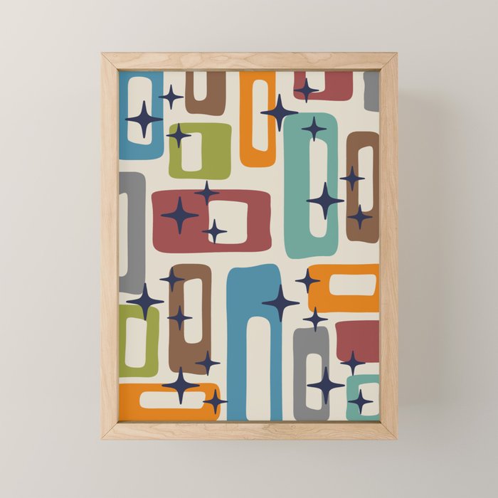 Retro Mid Century Modern Abstract Pattern 224 Atomic Googie Mini