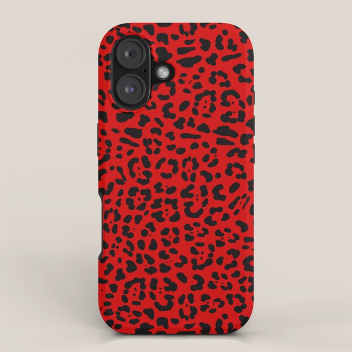 Punk Rock Red Leopard Pattern iPhone Case – Society6