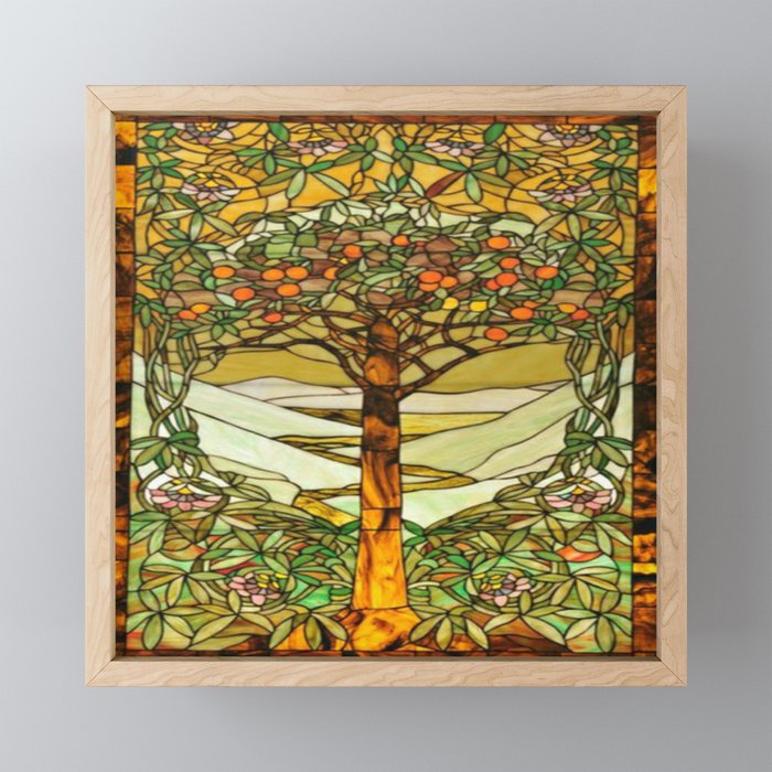 Louis Comfort Tiffany - Stained glass. Tree of life Mini Art Print