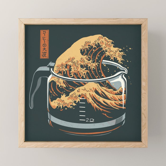 The Great Wave of Coffee Mini Art Print – Society6