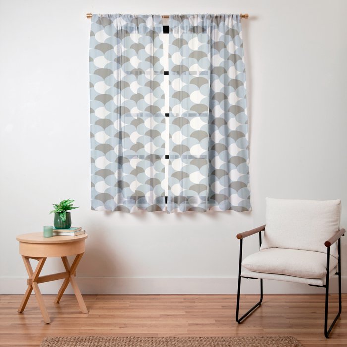 Geometrical gingham pastel pattern grey variant Window Curtain
