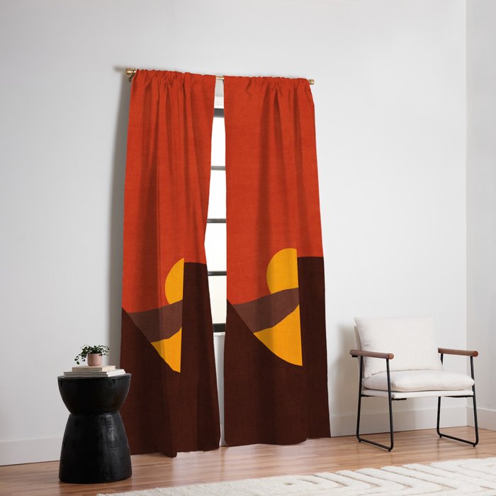 LANDSHAPES - Desert - sunset Window Curtain