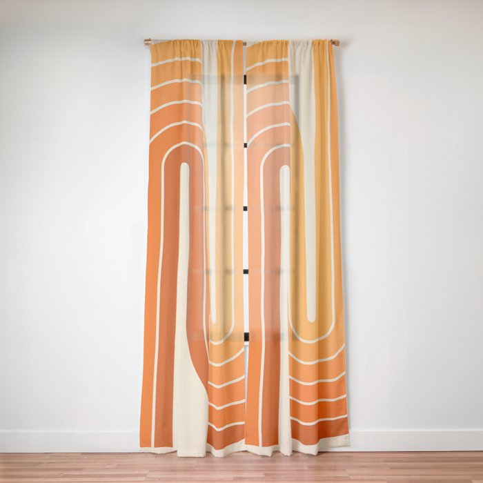 70s Retro Vintage Style Minimal Design 553 Window Curtain