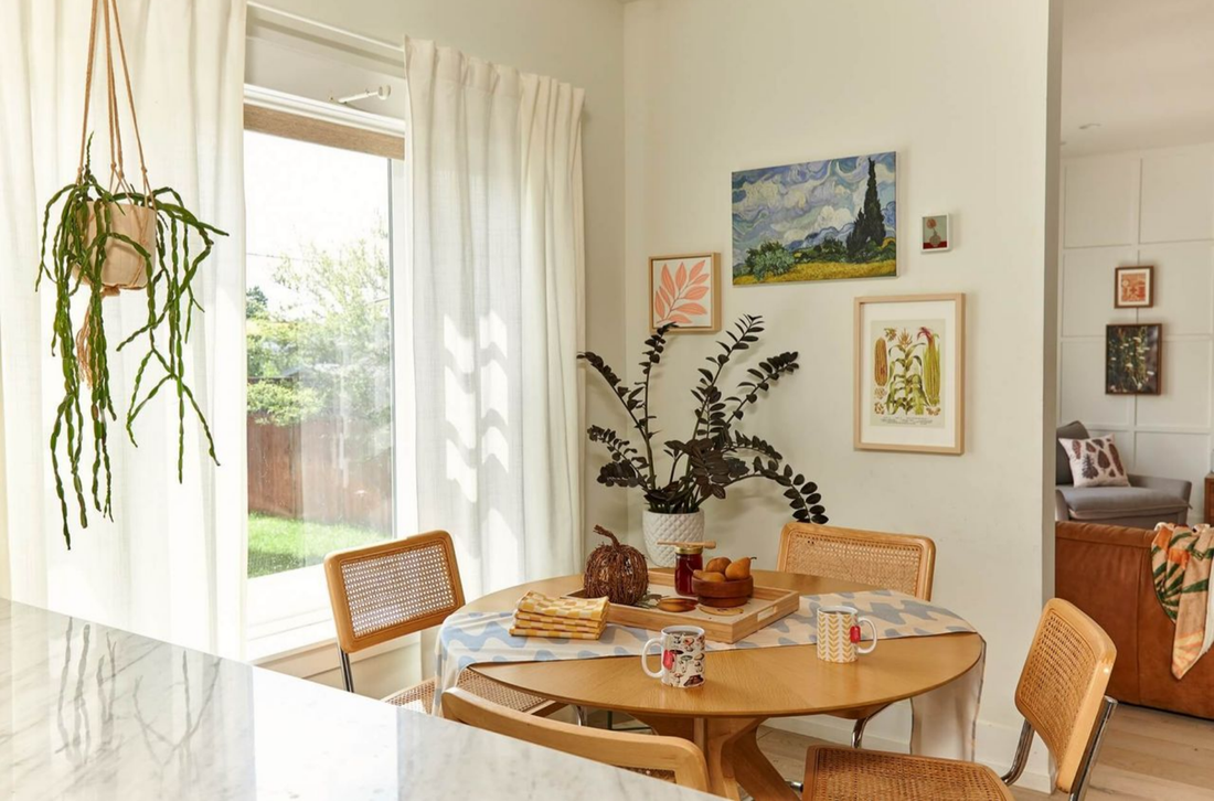 A decorated dining room 