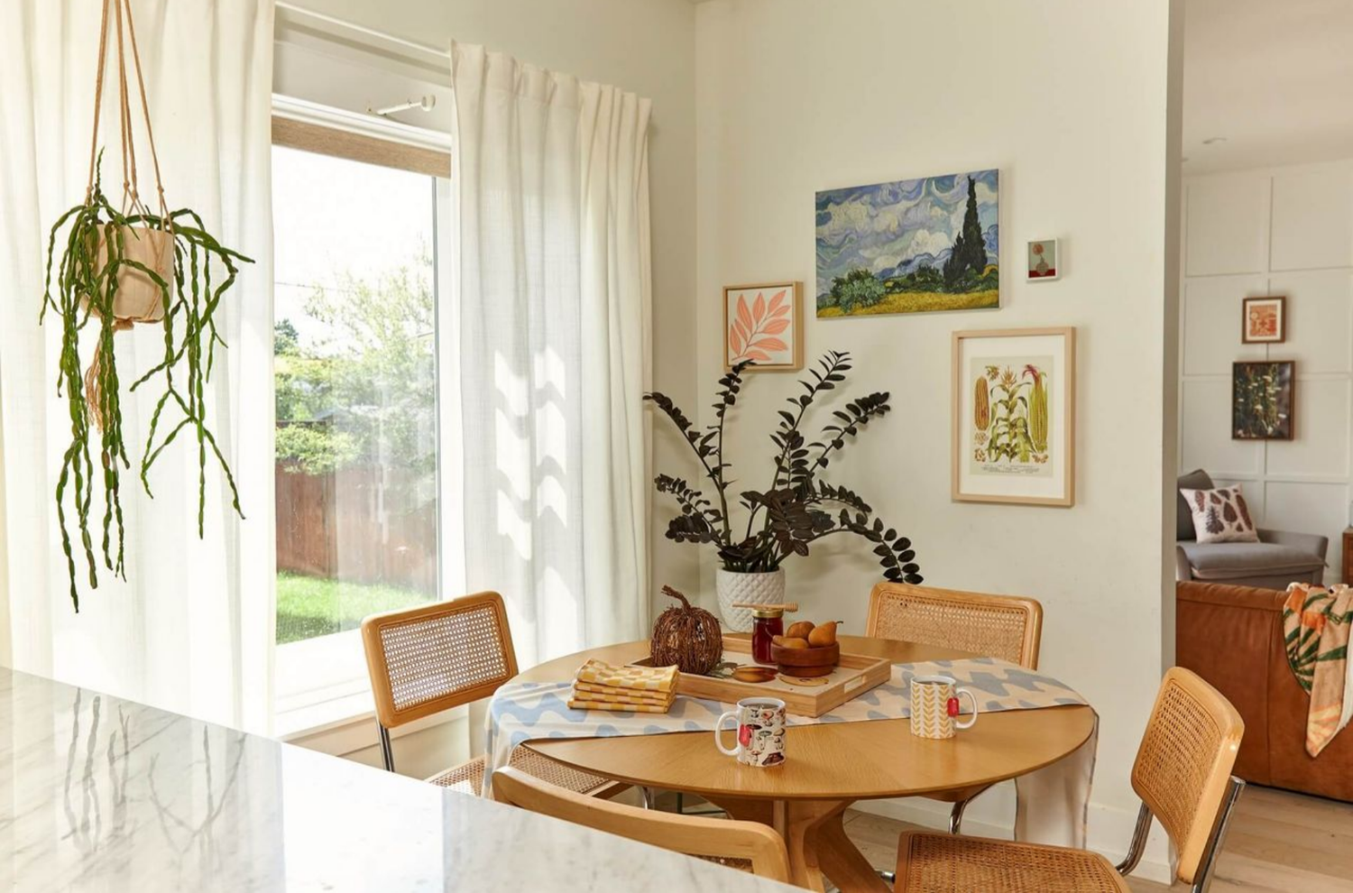 A decorated dining room 