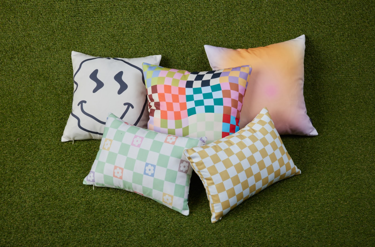 Colorful pillows on the floor