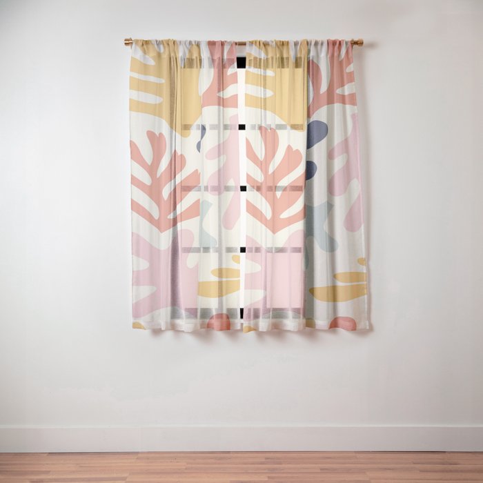 Henri Matisse Colorful Tropical Cut Outs Pattern Window Curtain