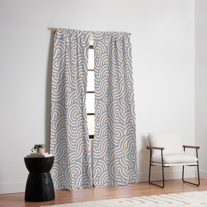 SWIRL - Stone and Almond Window Curtain