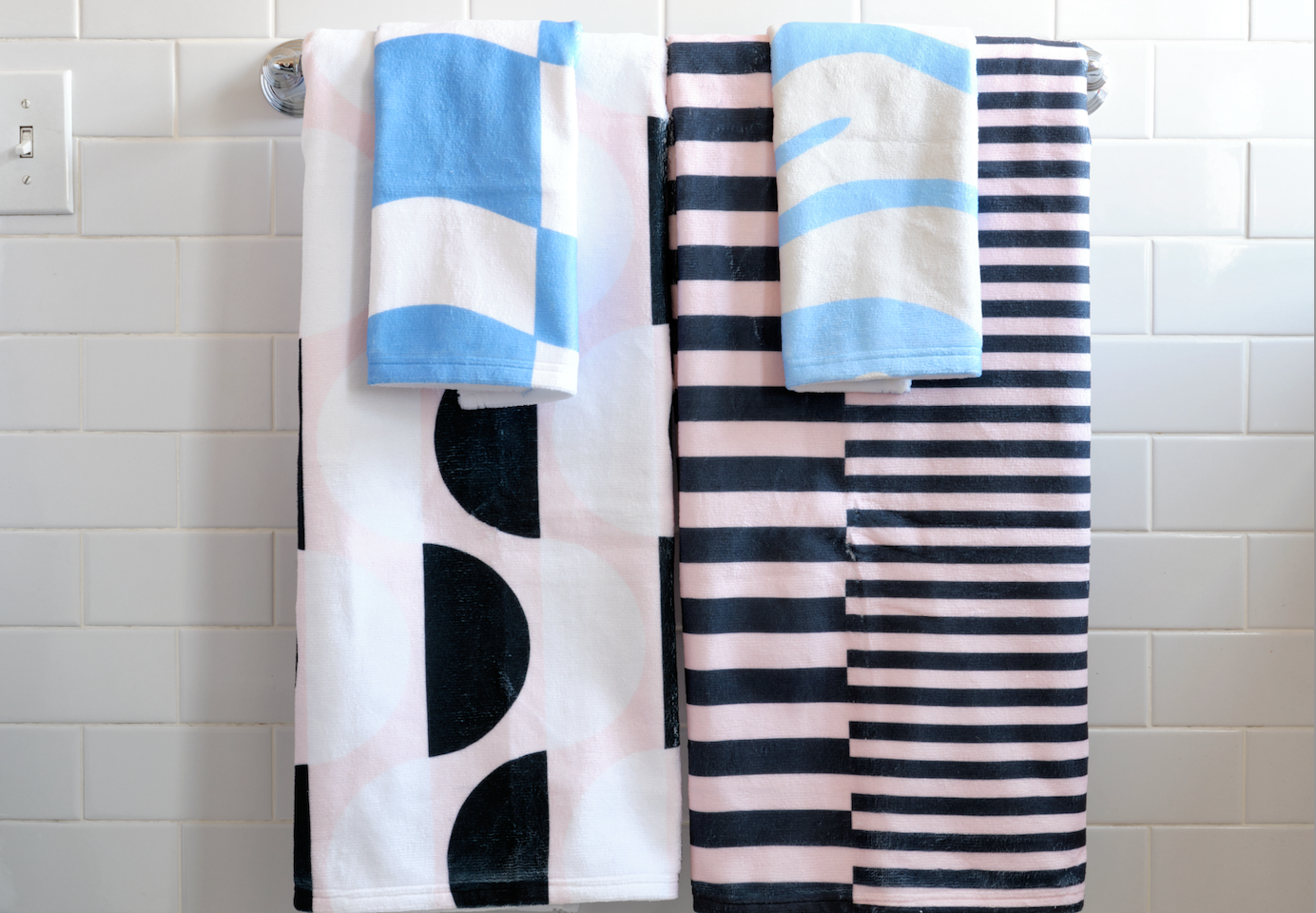 striped bath towels