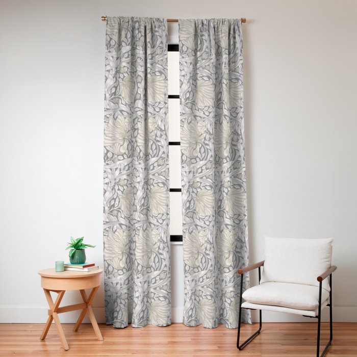 William Morris Vintage Pimpernel Linen Cloud Grey Window Curtain