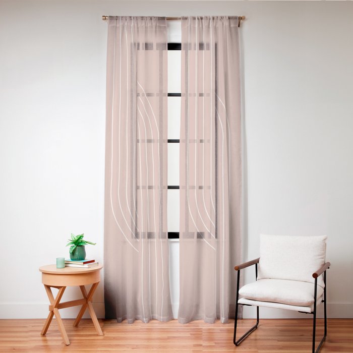 Oval Lines Abstract XXXI Window Curtain