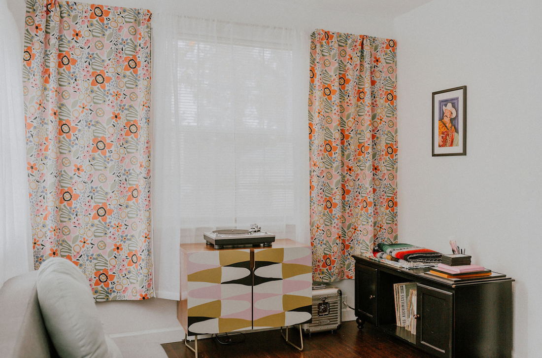 Floral curtains currently on trend