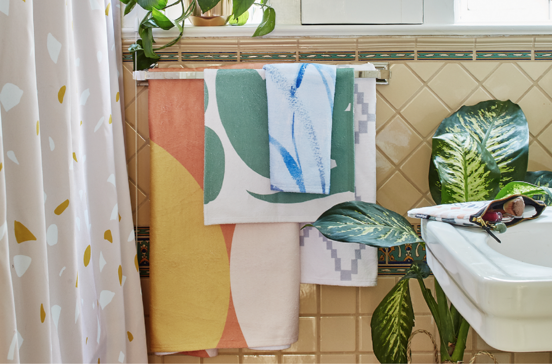 Decorated towel rack