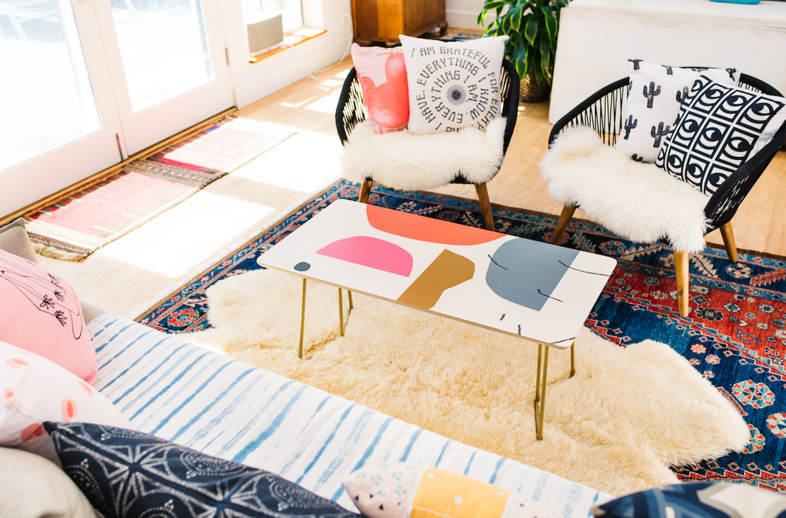 A cozy coffee table in a living room