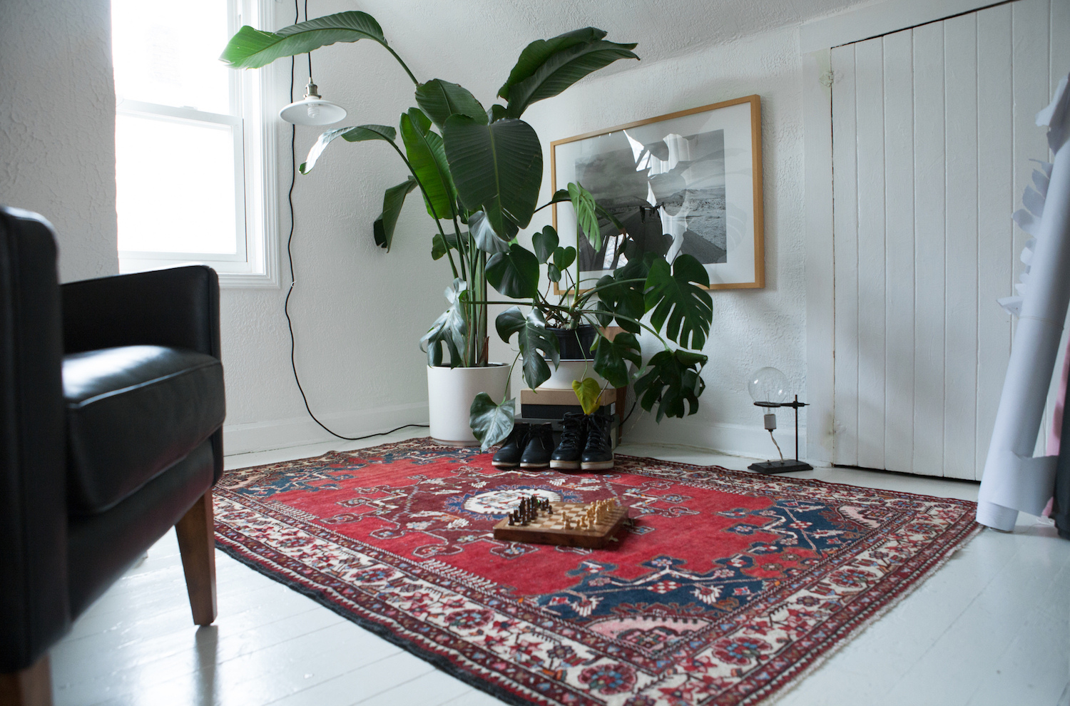 An area rug in a living room