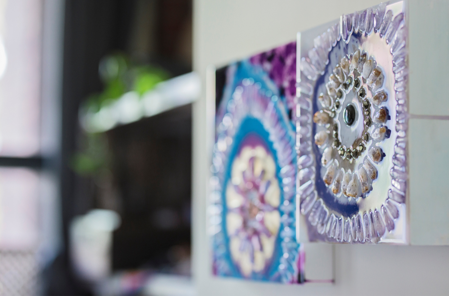 Wall art made out of crystals