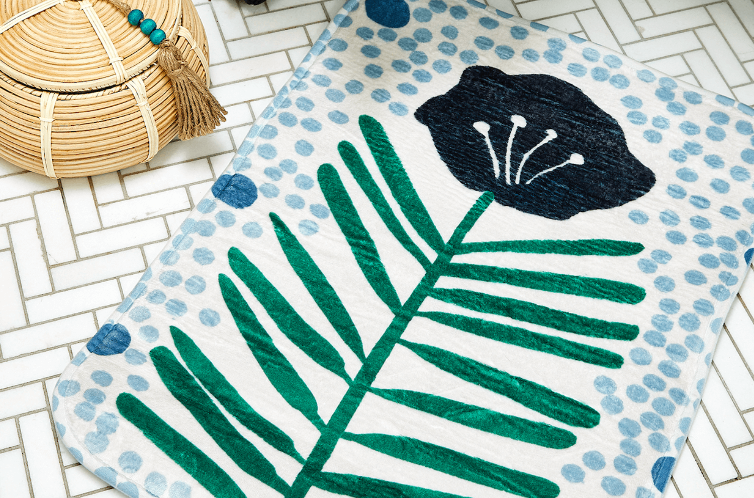 A floral bathmat