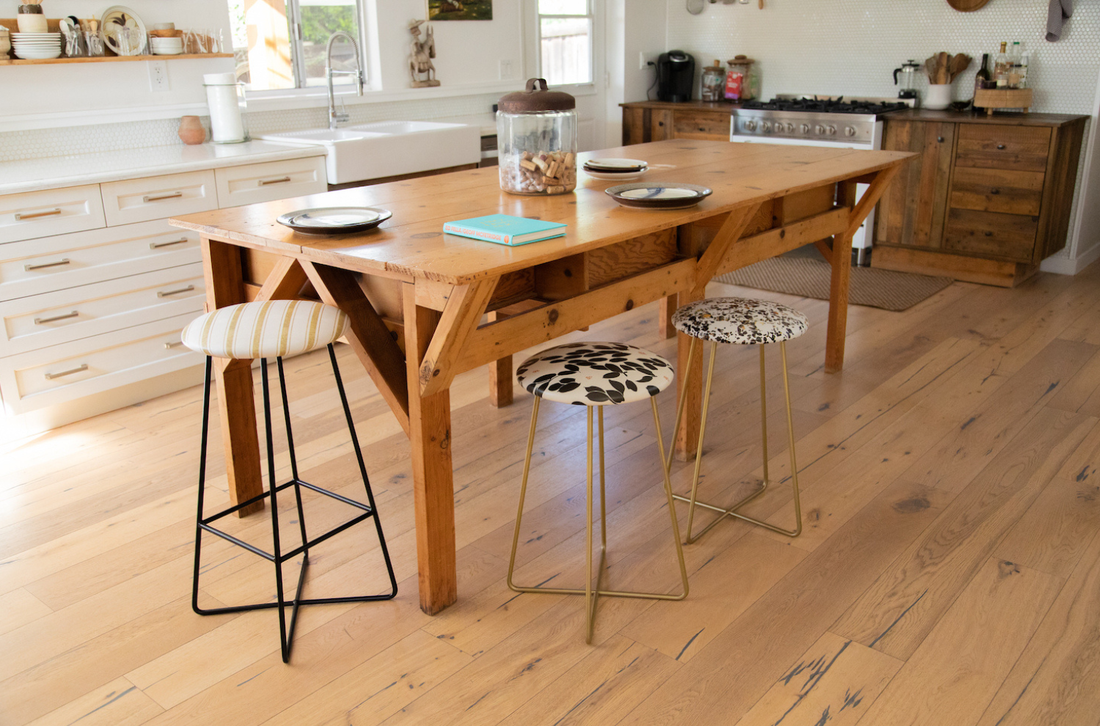 Bar stools in a kitchen