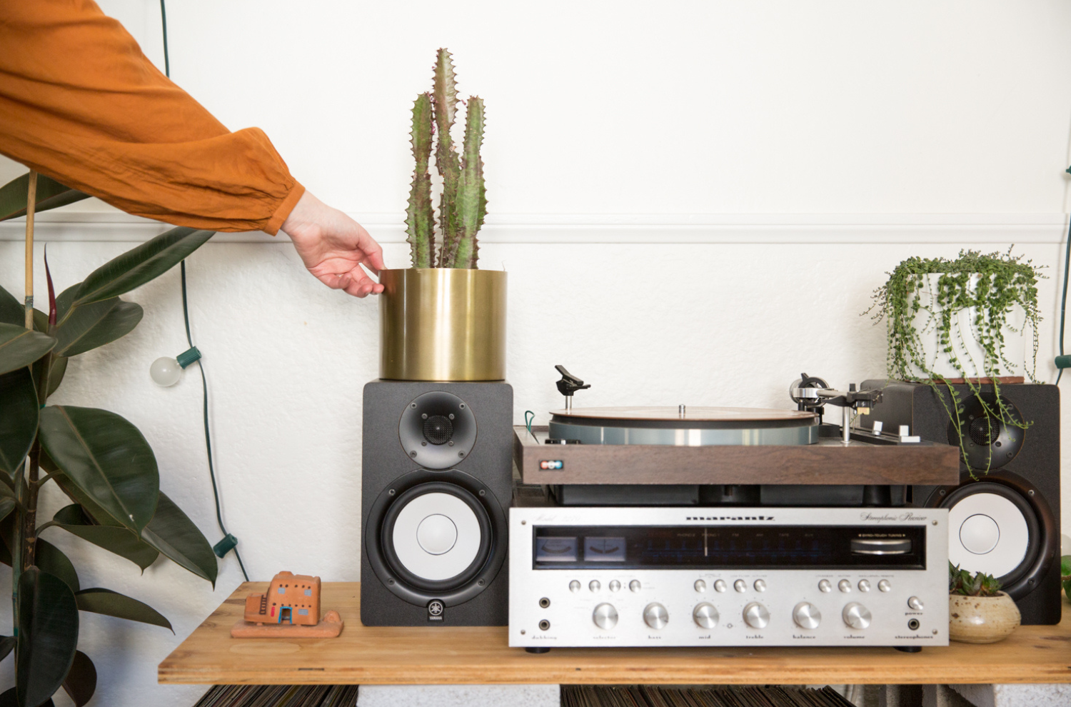 A decorated record player