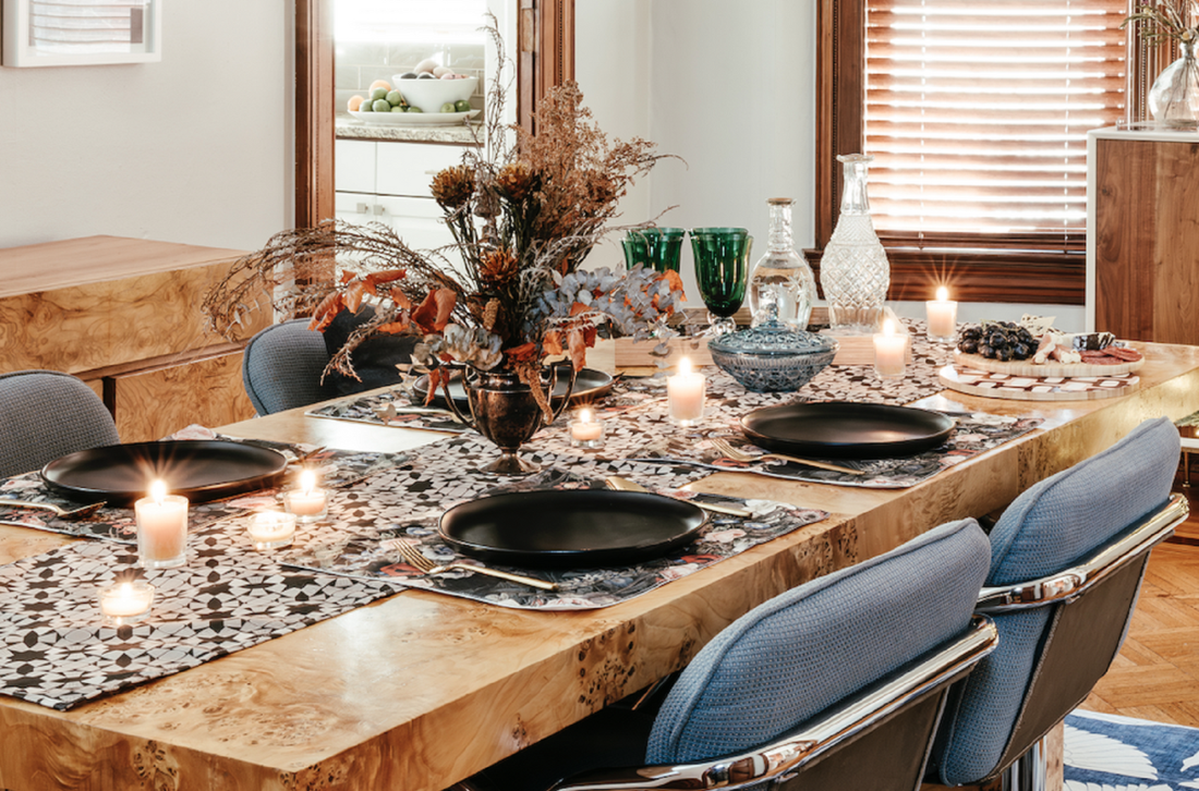 Decorated dining room table