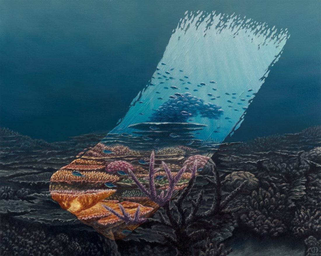 A painted sea scene