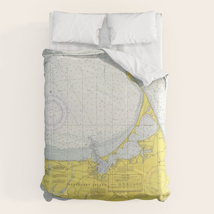 Vintage Map of Nantucket (1975) Comforter Gallery Image 6