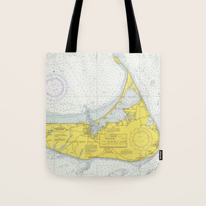 Vintage Map of Nantucket (1975) Tote Bag Gallery Image 1