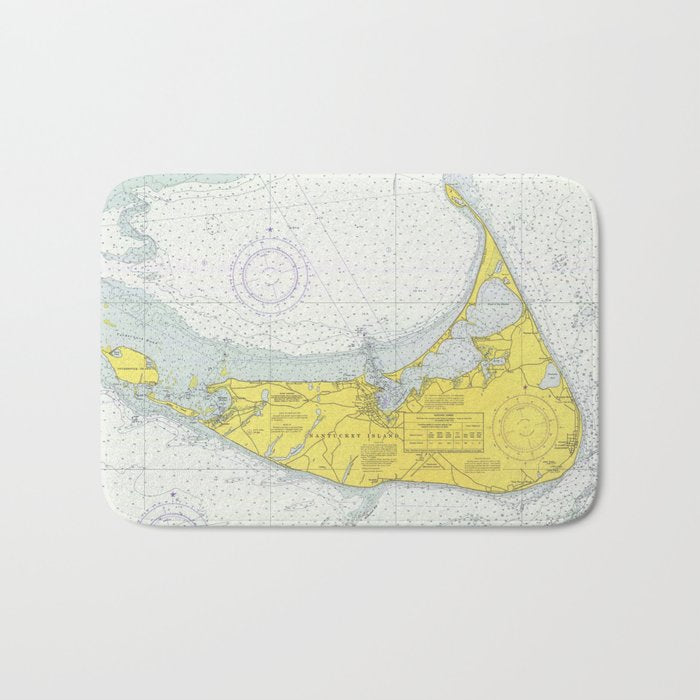 Vintage Map of Nantucket (1975) Bath Mat Gallery Image 1