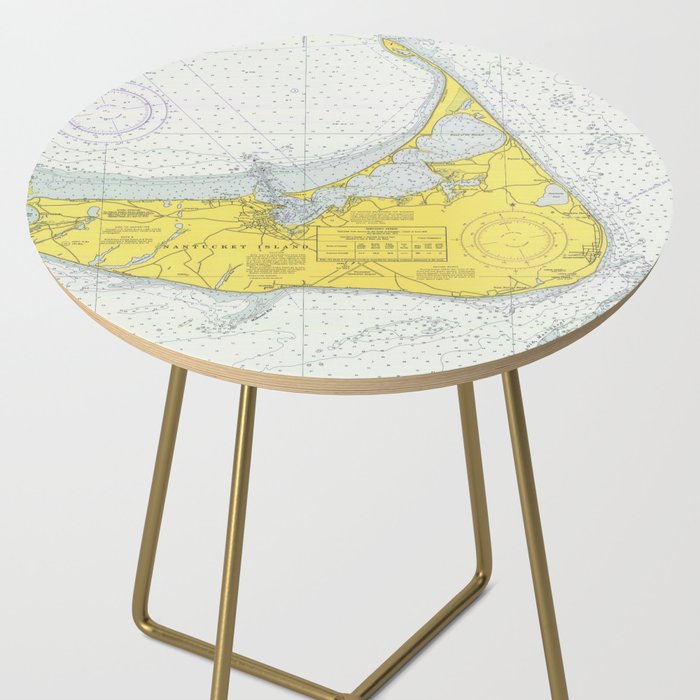Vintage Map of Nantucket (1975) Side Table Gallery Image 2