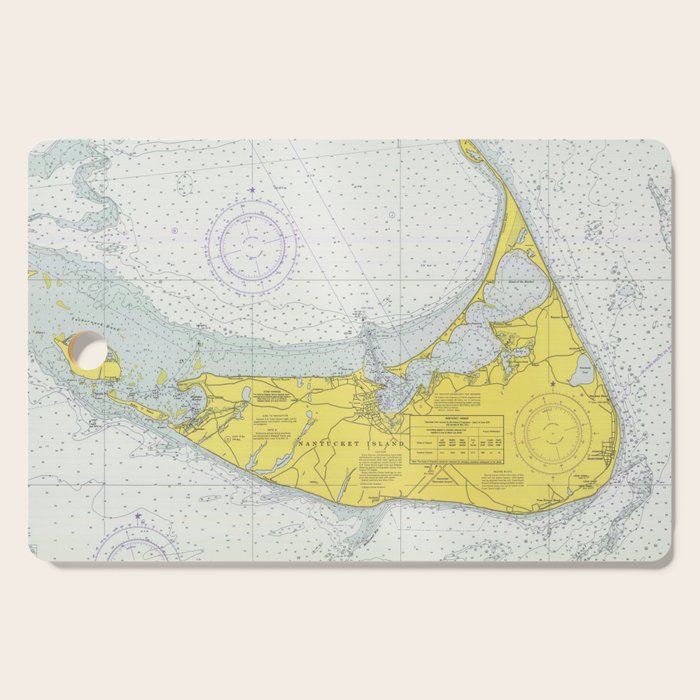 Vintage Map of Nantucket (1975) Cutting Board Gallery Image 1