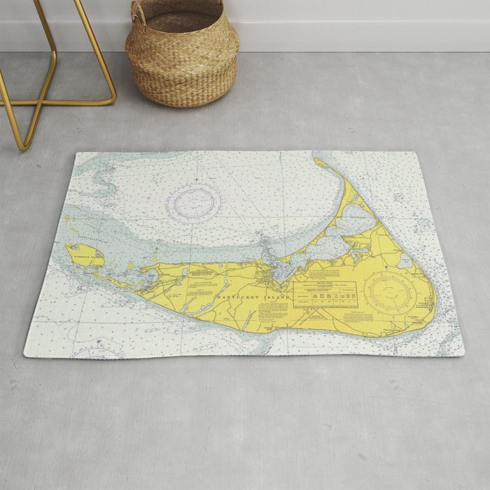 Vintage Map of Nantucket (1975) Rug Gallery Image 1