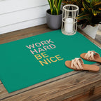 work hard be nice Outdoor Rug Gallery Image 2