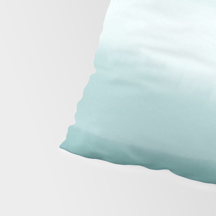 Ocean Sky // Surf Waves Teal Blue Green Water Clouds Watercolor Painting Beach Bathroom Decor Pillow Sham Gallery Image 4