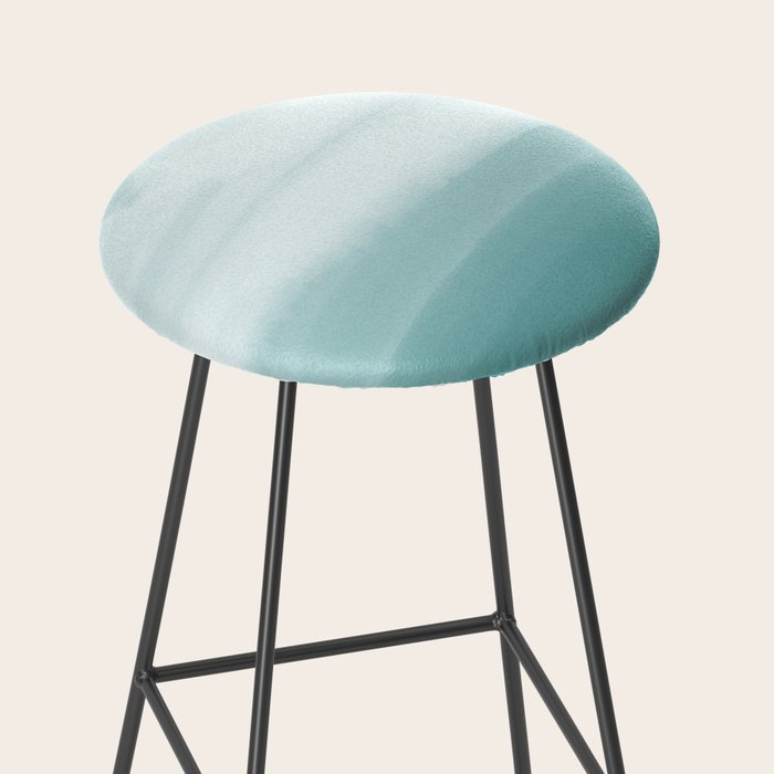 Ocean Sky // Surf Waves Teal Blue Green Water Clouds Watercolor Painting Beach Bathroom Decor Stool Gallery Image 2