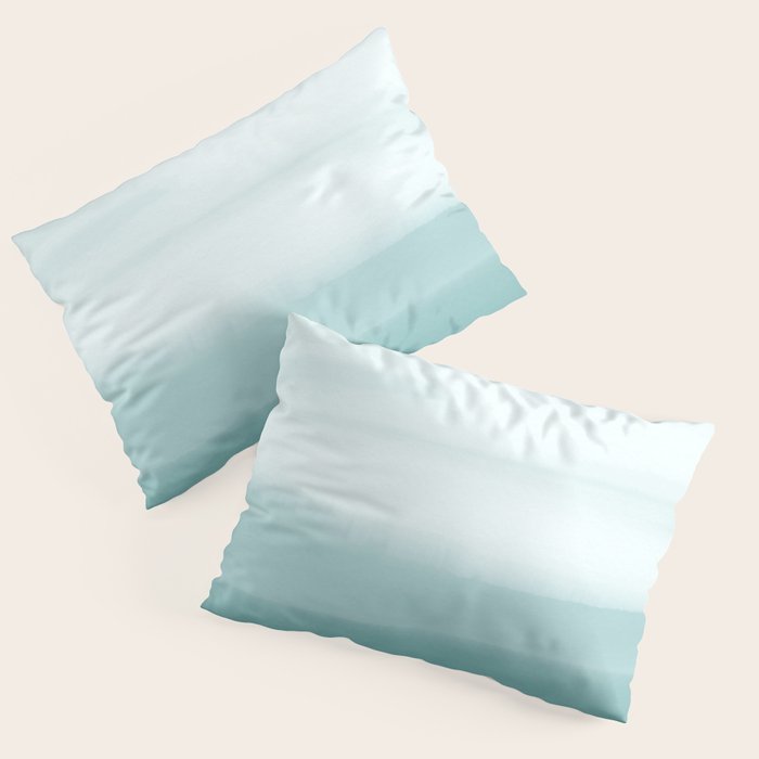 Ocean Sky // Surf Waves Teal Blue Green Water Clouds Watercolor Painting Beach Bathroom Decor Pillow Sham Gallery Image 3