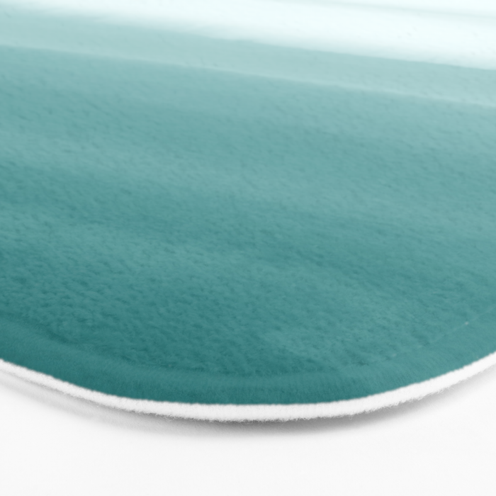 Ocean Sky // Surf Waves Teal Blue Green Water Clouds Watercolor Painting Beach Bathroom Decor Bath Mat Gallery Image 3