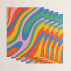 Wavy Loops Abstract Pattern in Retro Rainbow Colors Wrapping Paper Gallery Image 3