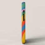 Wavy Loops Abstract Pattern in Retro Rainbow Colors iPhone Case Gallery Image 2