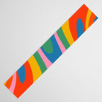 Wavy Loops Abstract Pattern in Retro Rainbow Colors Table Runner Gallery Image 3