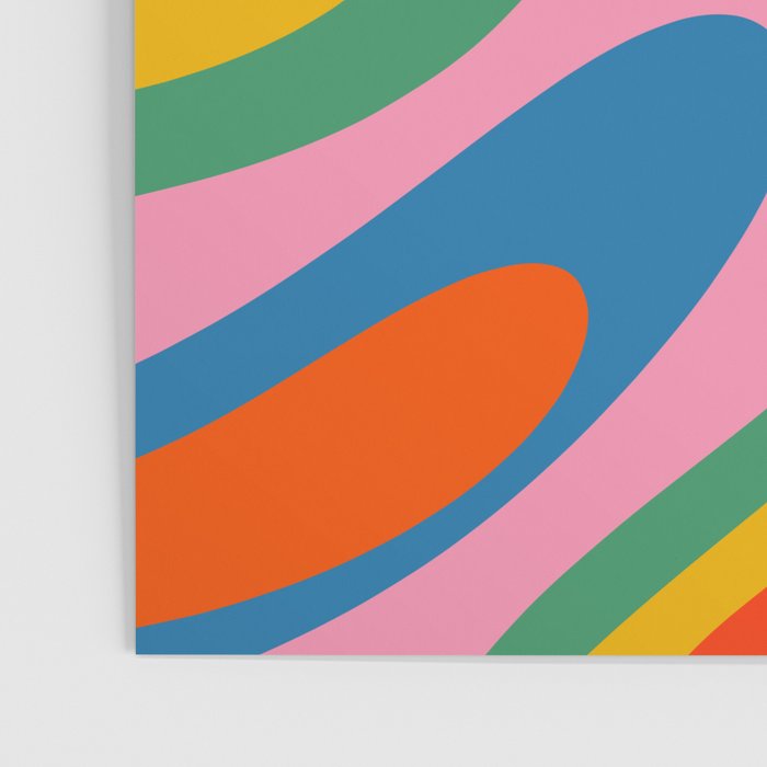 Wavy Loops Abstract Pattern in Retro Rainbow Colors Poster Gallery Image 3