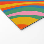 Wavy Loops Abstract Pattern in Retro Rainbow Colors Welcome Mat Gallery Image 2