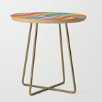 Wavy Loops Abstract Pattern in Retro Rainbow Colors Side Table Gallery Image 1