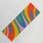 Wavy Loops Abstract Pattern in Retro Rainbow Colors Yoga Mat Gallery Image 1
