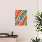 Wavy Loops Abstract Pattern in Retro Rainbow Colors Poster Gallery Image 2