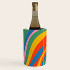 Wavy Loops Abstract Pattern in Retro Rainbow Colors Wine Chiller Gallery Image 3