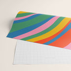 Wavy Loops Abstract Pattern in Retro Rainbow Colors Wrapping Paper Gallery Image 2