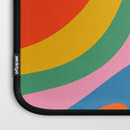 Wavy Loops Abstract Pattern in Retro Rainbow Colors Laptop Sleeve Gallery Image 3